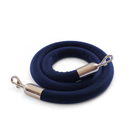 Naugahyde Rope Dark Blue With Pol.Steel Snap Ends 8ft.Cotton Core